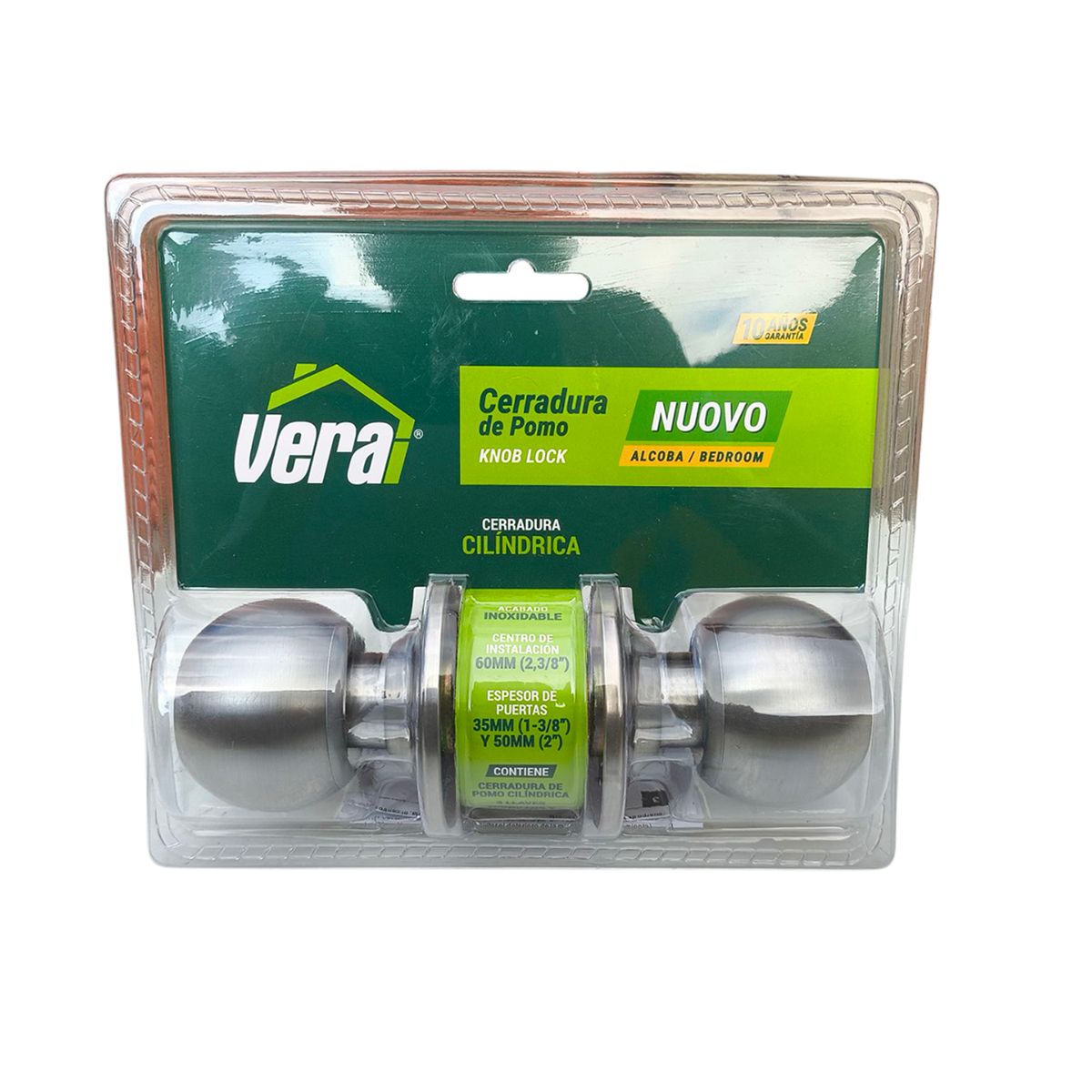VERA - Cerradura chapa Vera alcoba pomo metálico Nuovo habitación puerta