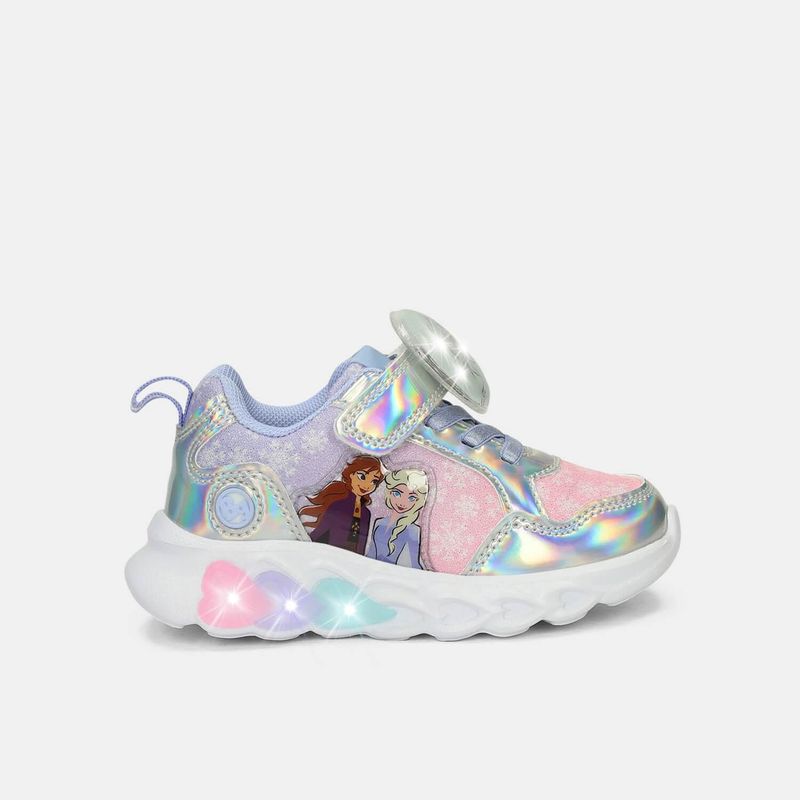 DISNEY - Tenis Con Luces Infantil Para Niña Bubblegummers Azul Tiziana L 3Frozen 22-25
