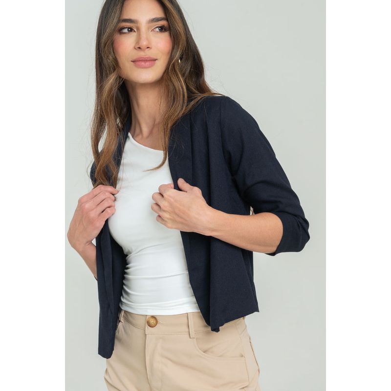 RAGGED - Chaqueta tejida lino Azul oscuro Ragged