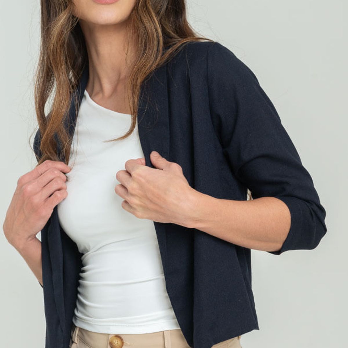 RAGGED - Chaqueta tejida lino Azul oscuro Ragged