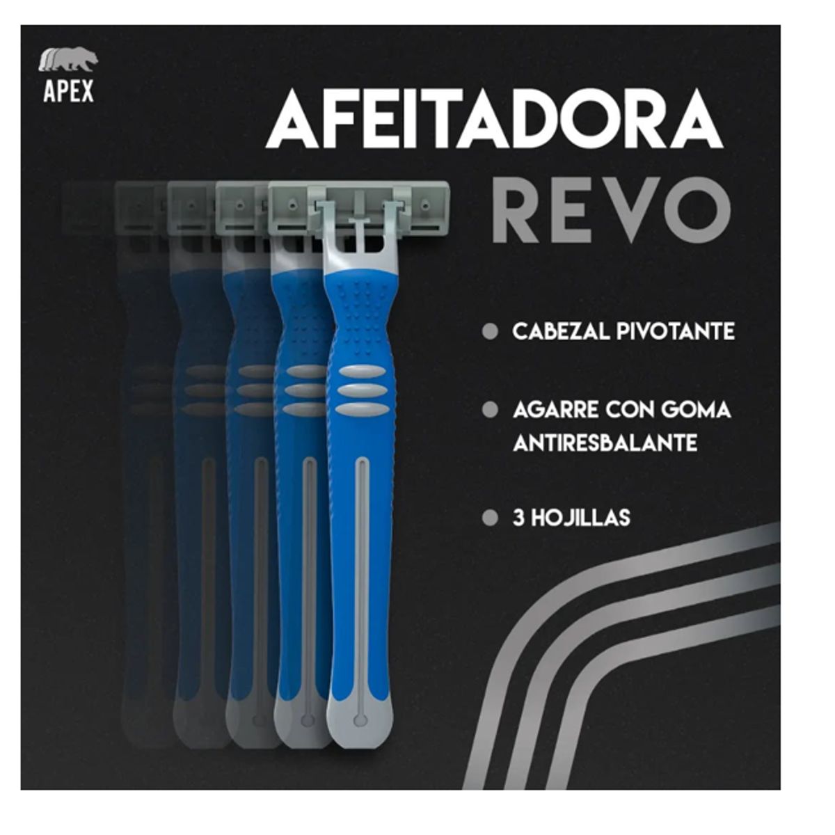 GENERICO - Cuchilla de Afeitar Desechable 3 Hojas Hombre X 2 und Unidades - Apex