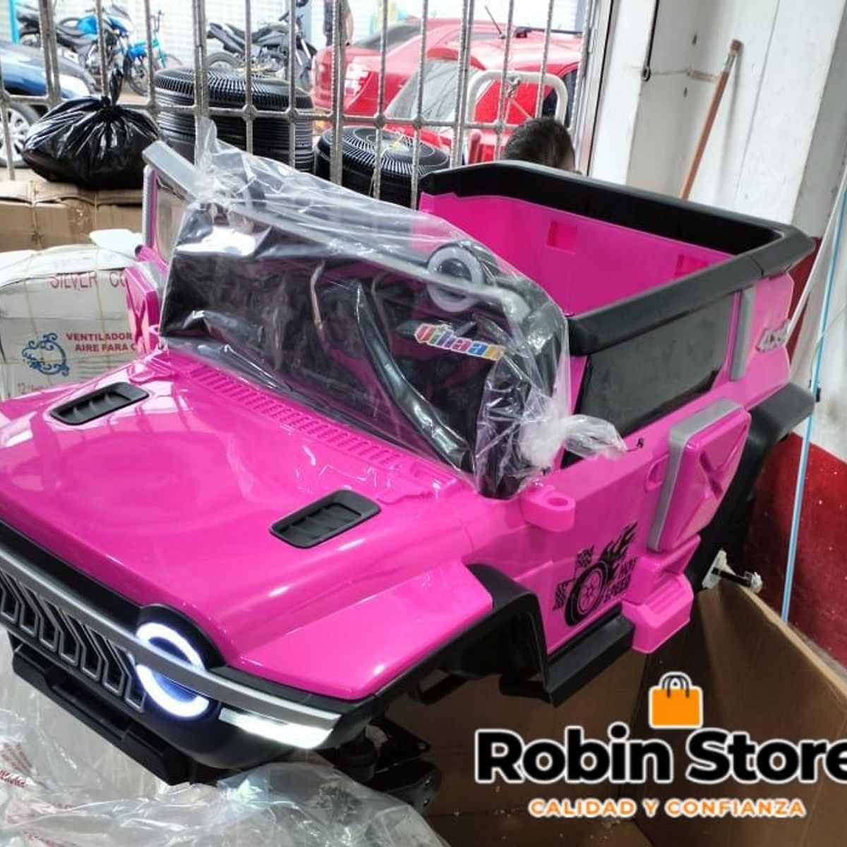 BEBESUNITA - Carro eléctrico para Niños 4X4 12V Rosado