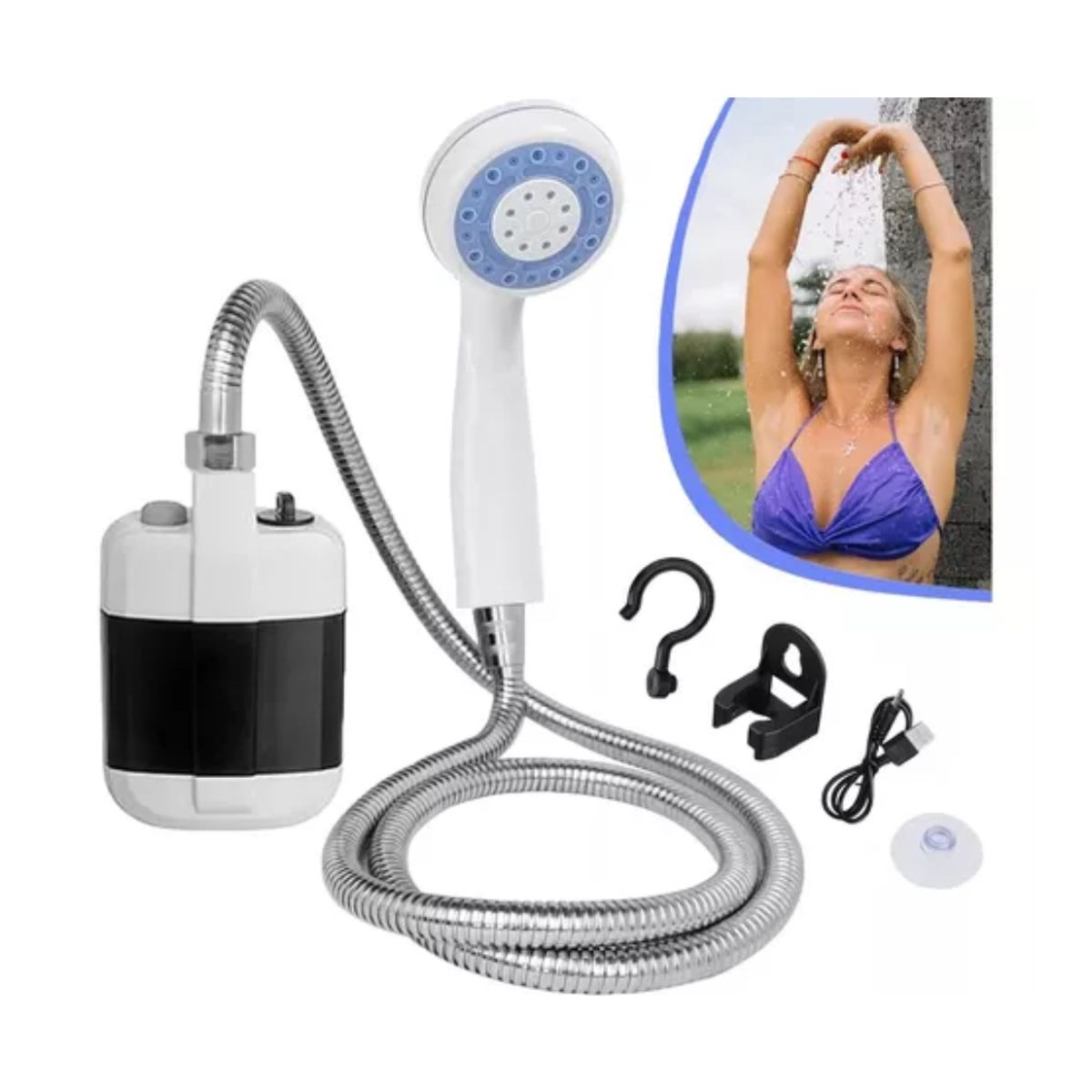 GENERICO - Regadera Ducha Portatil Electrica Para Acampar Caminar Viaje