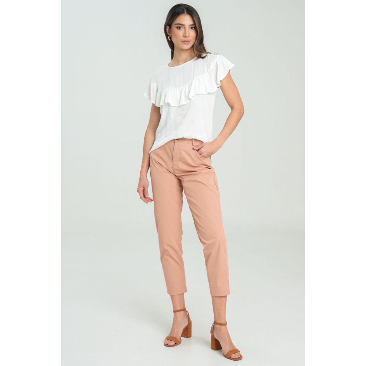 RAGGED - Pantalon safari 5 bolsillos Blush Ragged