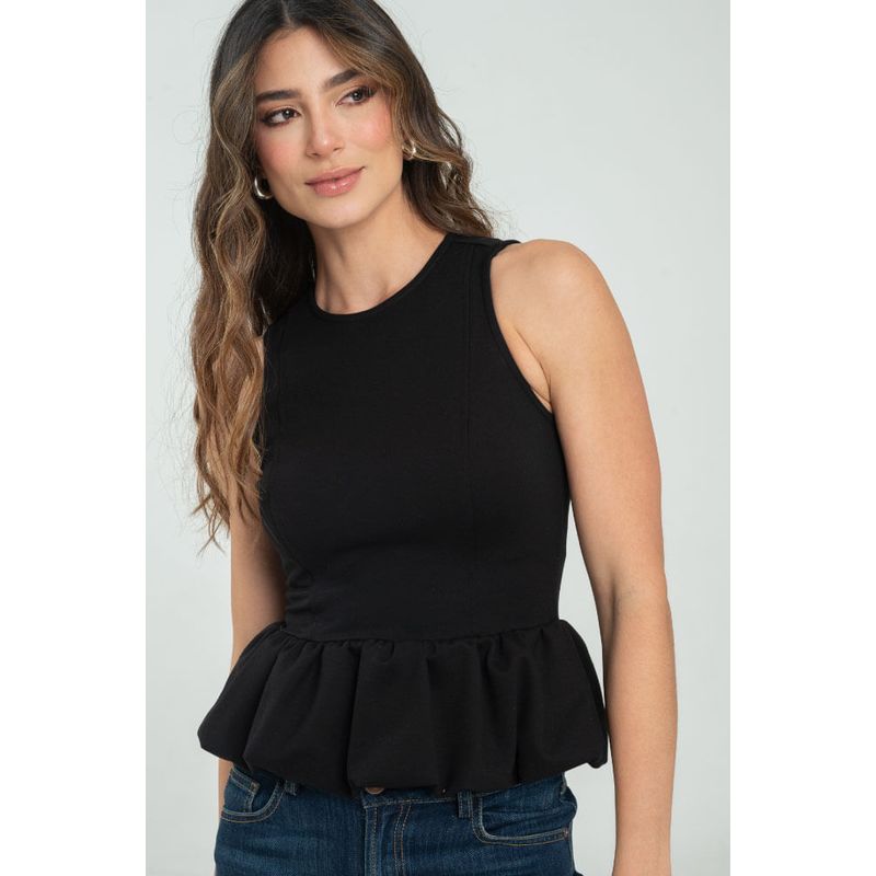 RAGGED - Blusa globo sisa Negro Ragged
