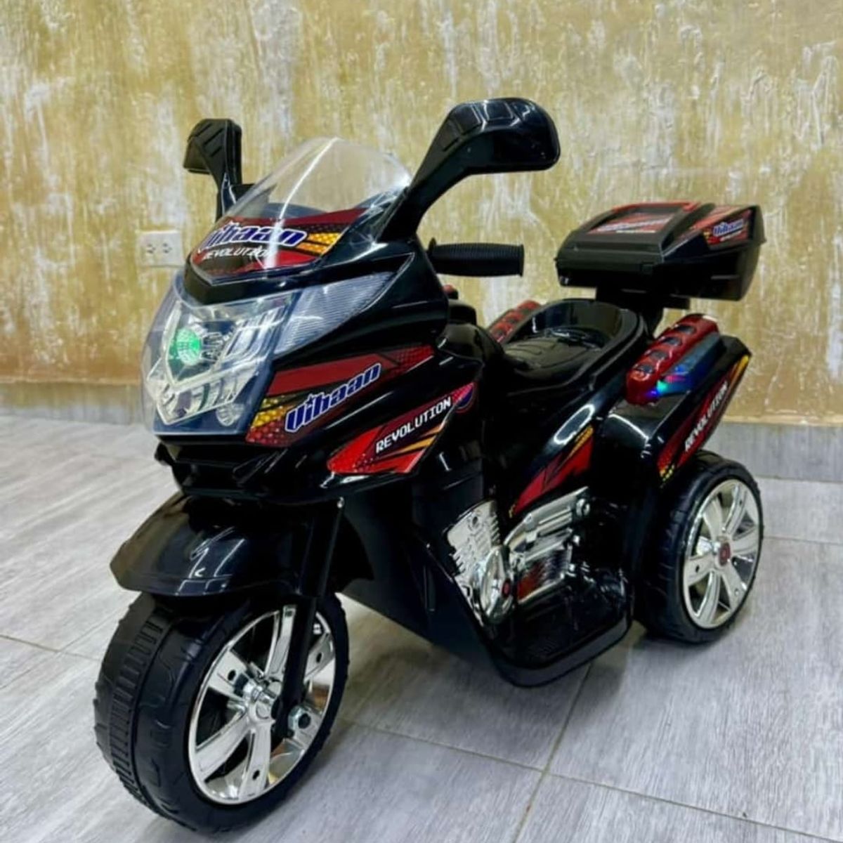GENERICO - Trimoto electrica montable 6 voltios niños de hasta 4 años Negra