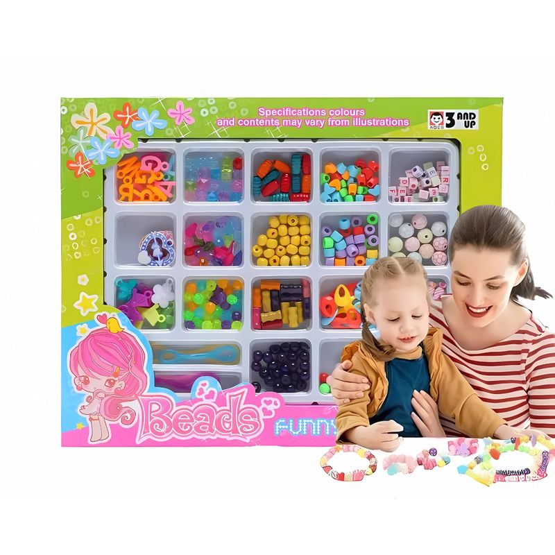 GENERICO - Kit Infantil Bisuteria Chaquiras Peinados Pulseras Joya Niña
