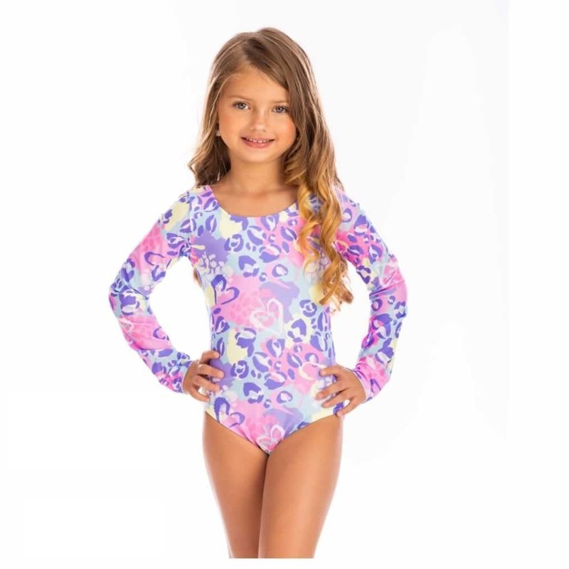 GENERICO - Vestidos- trajes de baño Enterizos Manga Larga Para Niña con Filtro UV