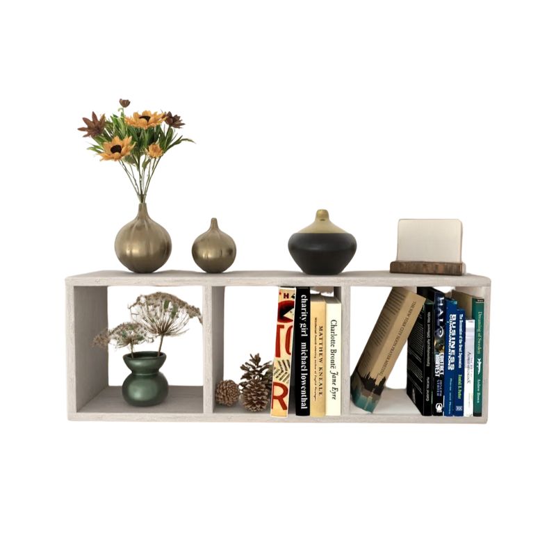 GENERICO - Repisa Cubo Estantería Biblioteca, 3 Módulos, Decoración, Chantilli