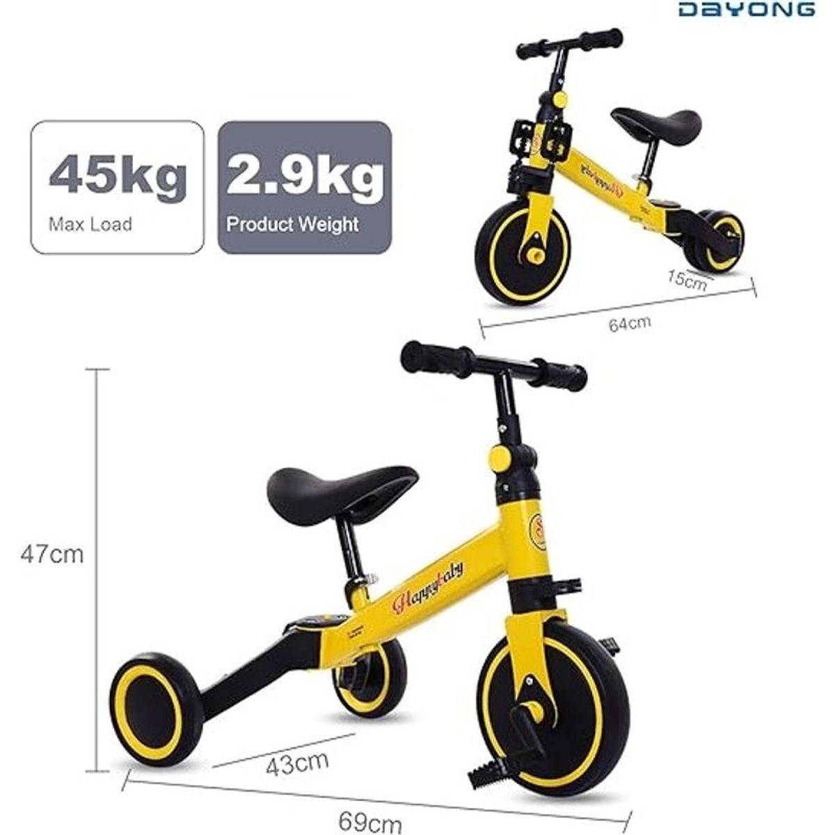 AMERICAN GENERICS - TRICICLO BLICICLETA CON PEDALES 3 EN 1