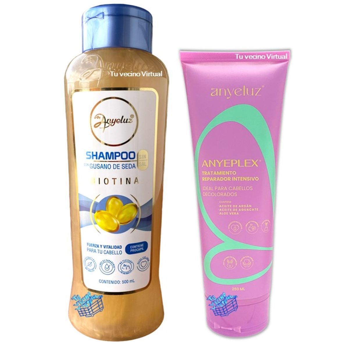 ANYELUZ - Anyeplex  y Shampoo Gusano de Seda Anyeluz