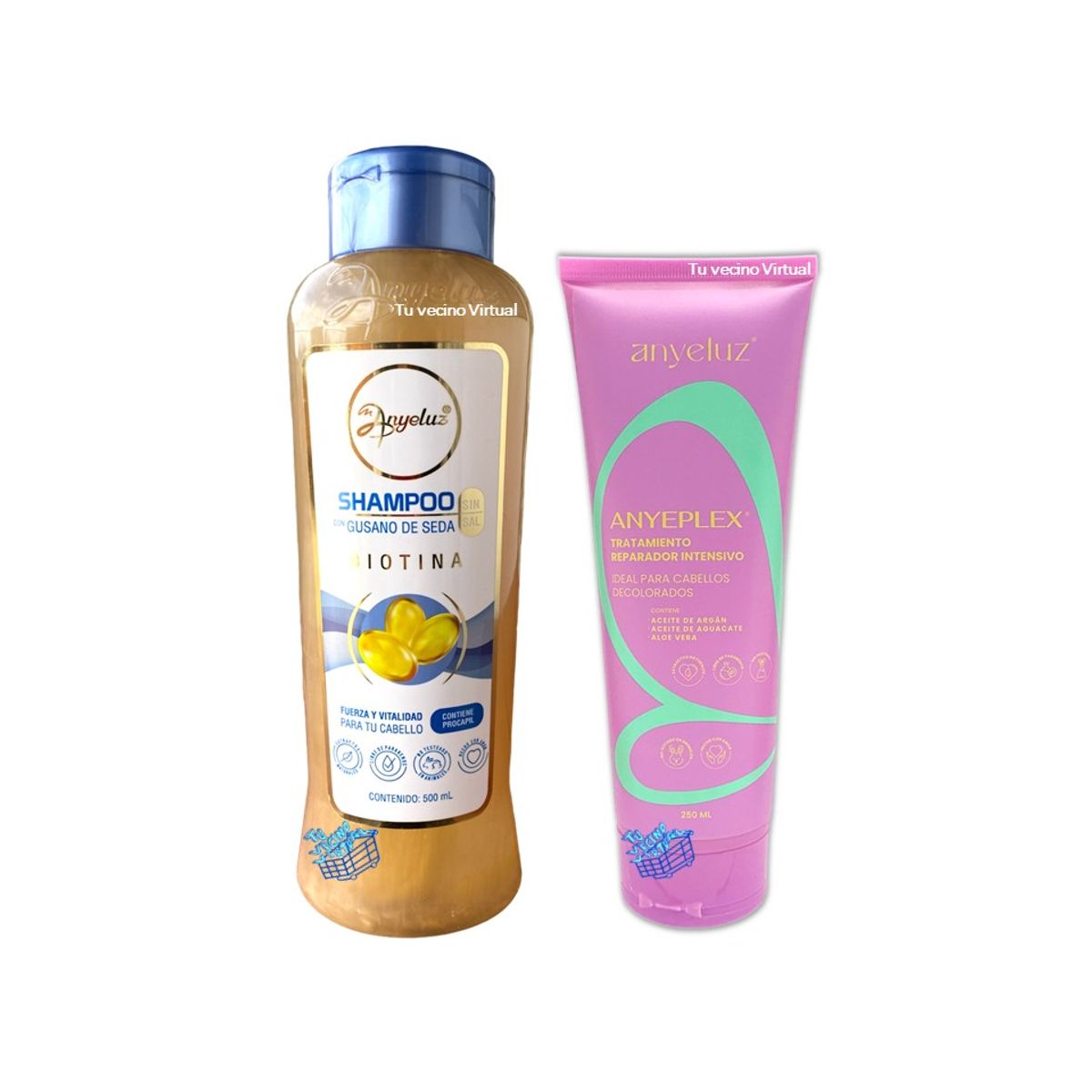 ANYELUZ - Anyeplex  y Shampoo Gusano de Seda Anyeluz
