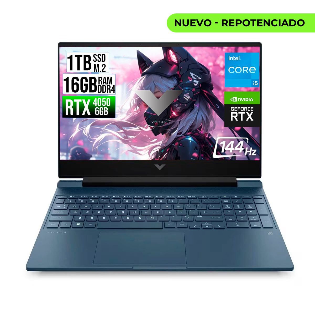 HP - Portátil HP Victus Intel Core I5 RTX 4050 16GB RAM 1TB SSD 15.6" FHD 144Hz