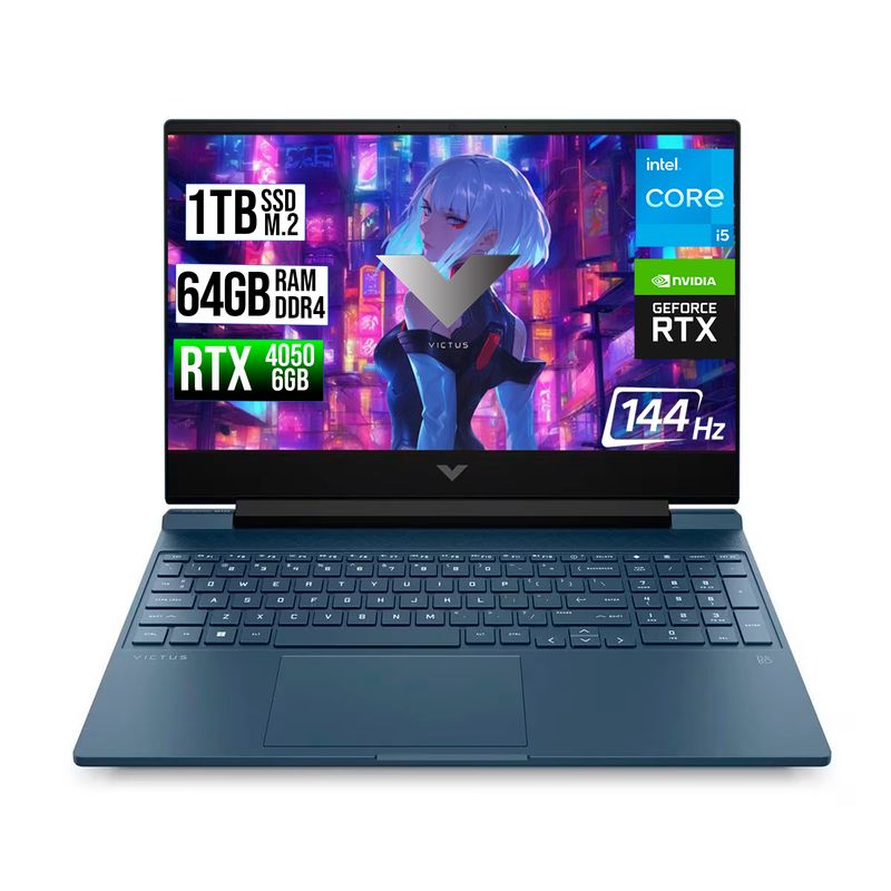 HP - HP VICTUS INTEL CORE I5-13500H RTX 4050 6GB SSD 1TB RAM 64GB LED 15,6" FHD 144Hz