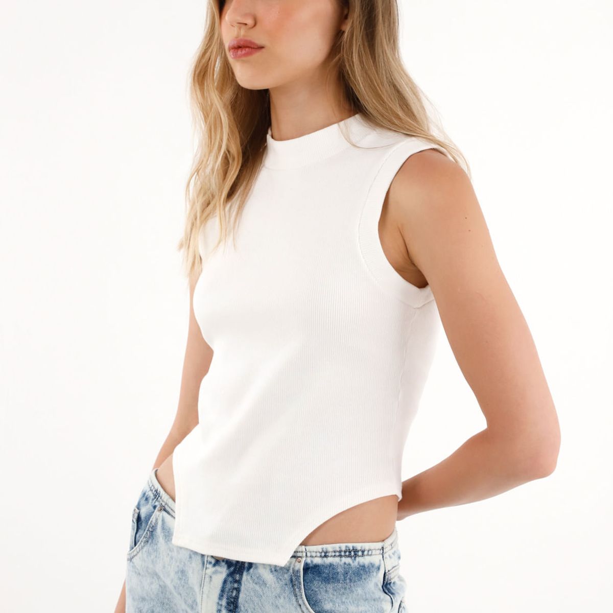 TENNIS - Camiseta manga sisa crudo para mujer