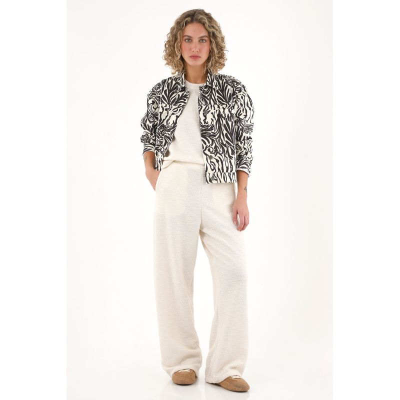 TOPMARK - Pantalón bota recta crudo para mujer