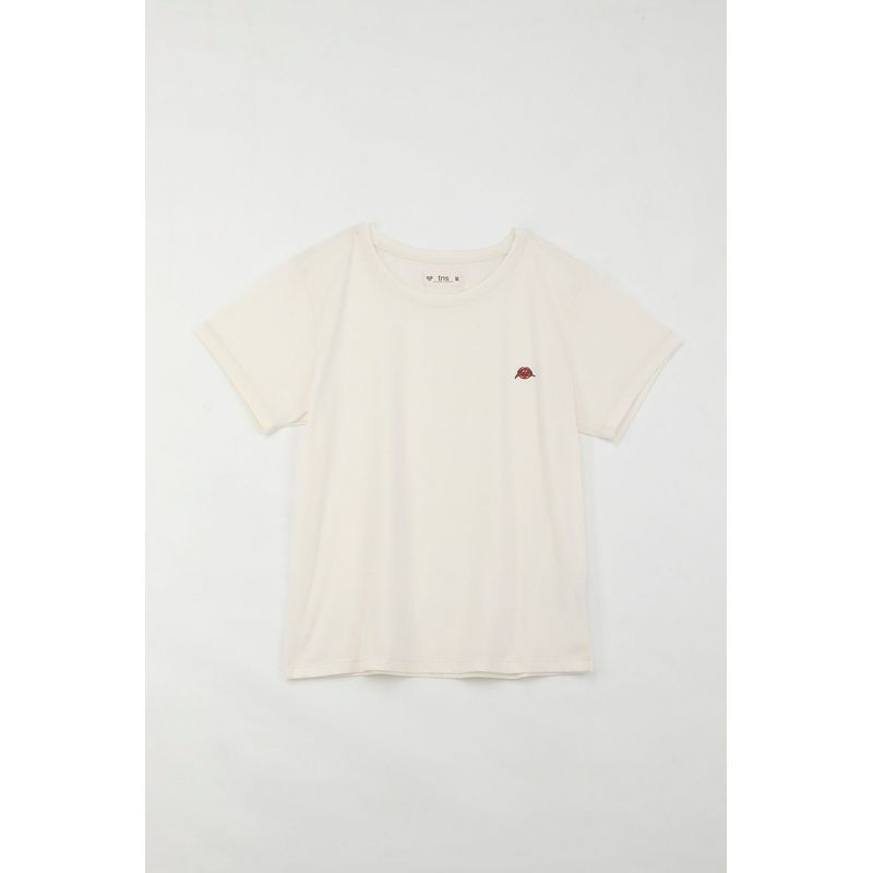 TENNIS - Camiseta básica estampada crudo para mujer