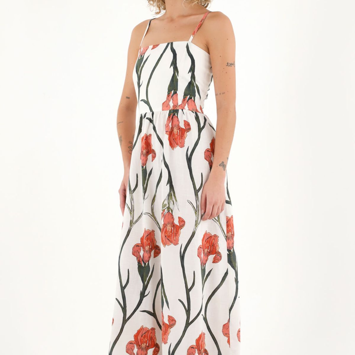 TOPMARK - Vestido largo con estampado de flores multicolor para mujer