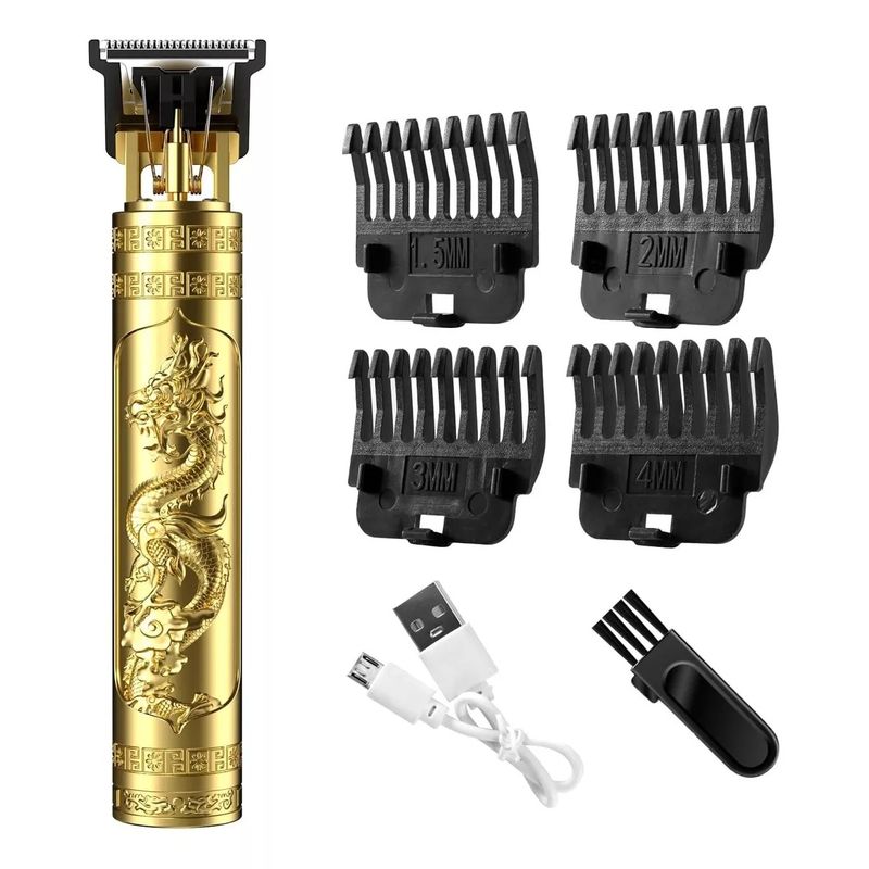 GENERICO - Maquina Buda Recortadora Patillera Recargable Color Dorado 110v