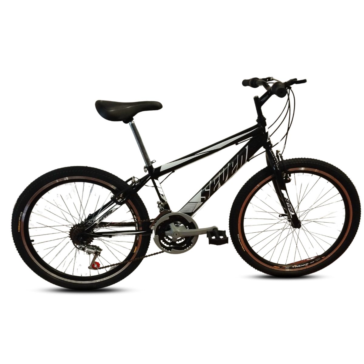 ATILA - Bicicleta Niño 24 Rines En Aluminio 18 Cambios Negro Blanco