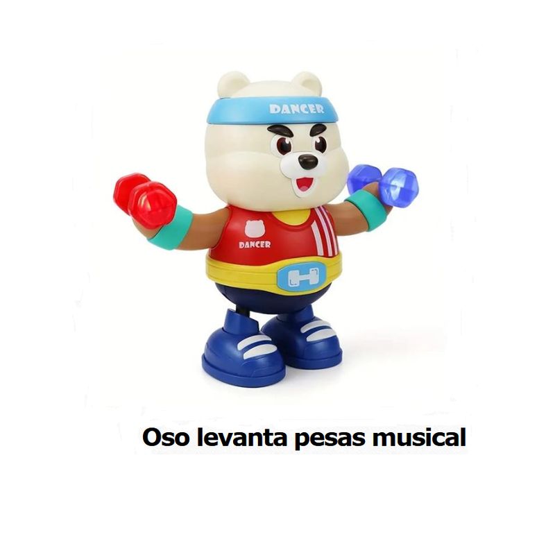 GENERICO - JUGUETE OSO LEVANTA PESAS MUSICAL PARA NIÑOS +2 AÑOS