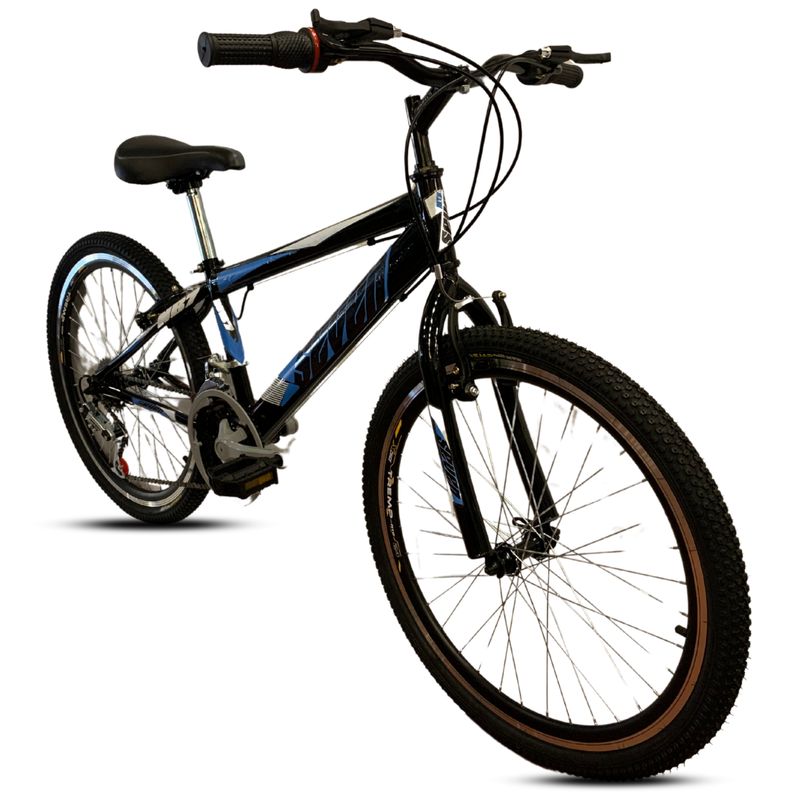 ATILA - Bicicleta Niño 24 Rines en Aluminio 18 Cambios Negro-Azul