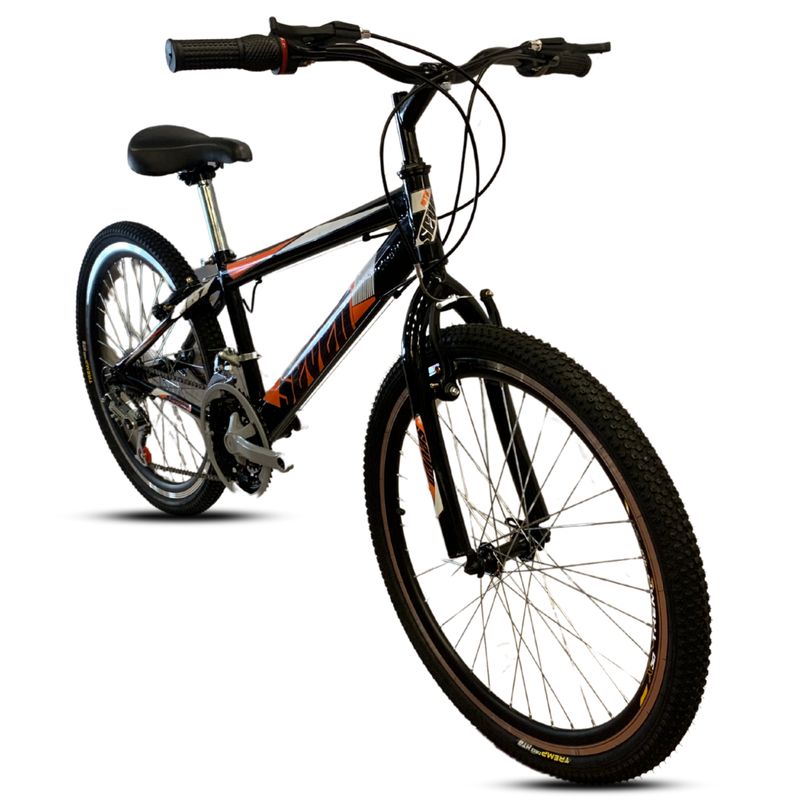 ATILA - Bicicleta niño 24 Rines en aluminio 18 cambios negro-naranja