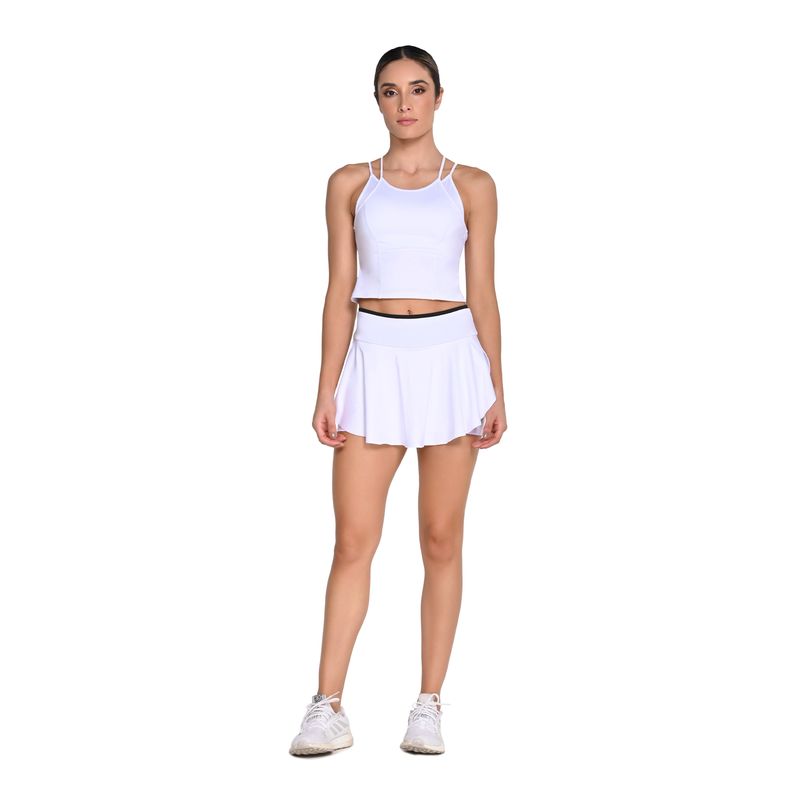 BELIFE - Falda Con Ciclista Interno Blanco en Poliéster Para Mujer