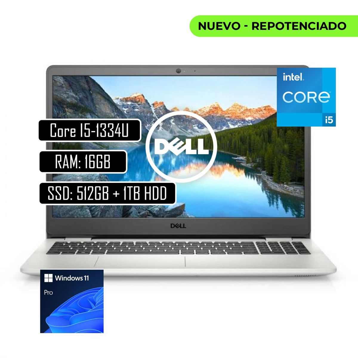 DELL - PORTATIL DELL INSPIRON Intel Core i5-1334U Ram 16GB SSD 512GB -1TB HDD Win11
