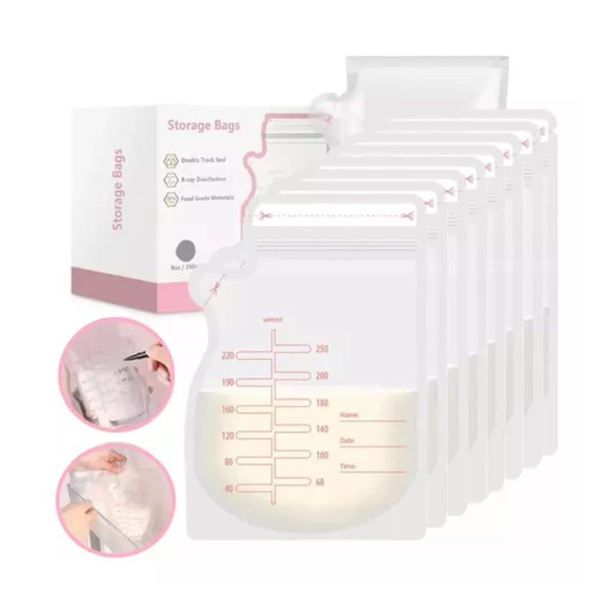 GENERICO - Bolsa De Almacenamiento De Leche Materna 220ml30 Piezas