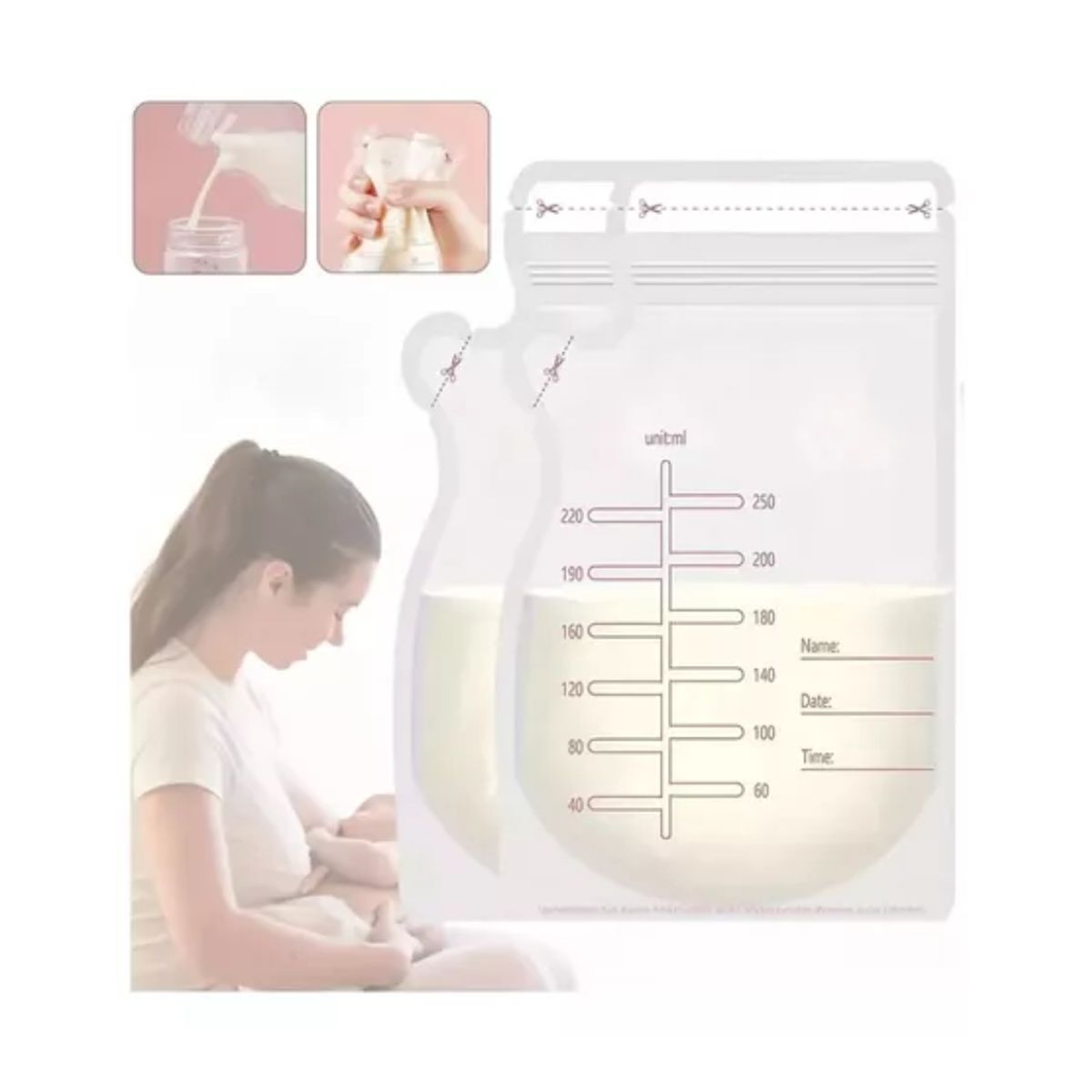 GENERICO - Bolsa De Almacenamiento De Leche Materna 220ml30 Piezas