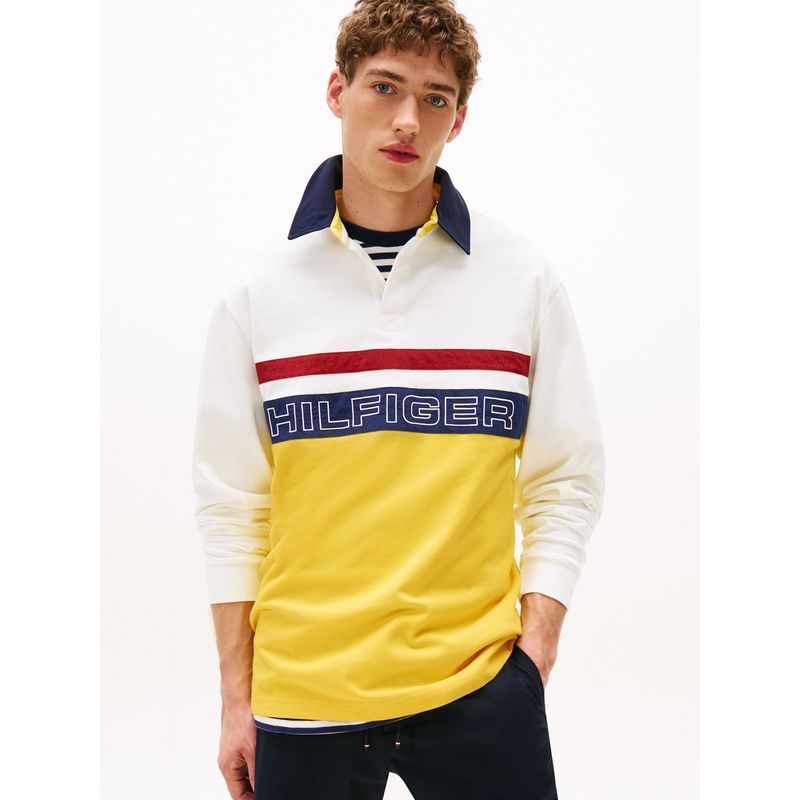 TOMMY HILFIGER - Polo blanco amplio de rugby Hilfiger Sailing Tommy Hilfiger