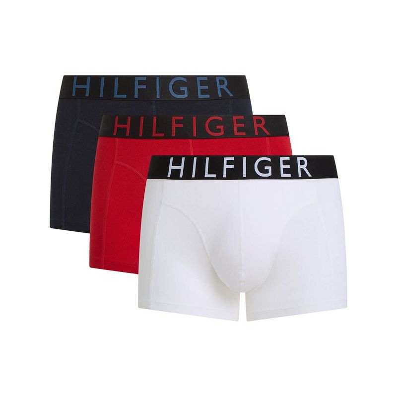 TOMMY HILFIGER - Pack multicolor de 3 calzoncillos Trunk con inscripción Tommy Hilfiger