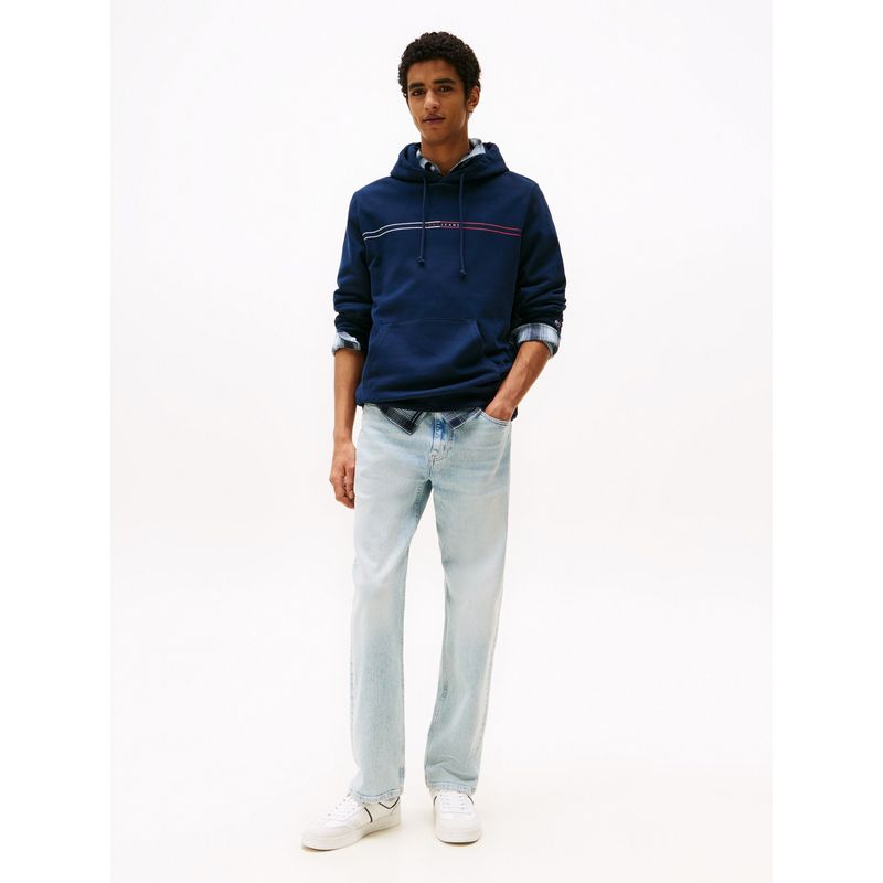 TOMMY HILFIGER - Buzo azul con capota y cordón Tommy Jeans