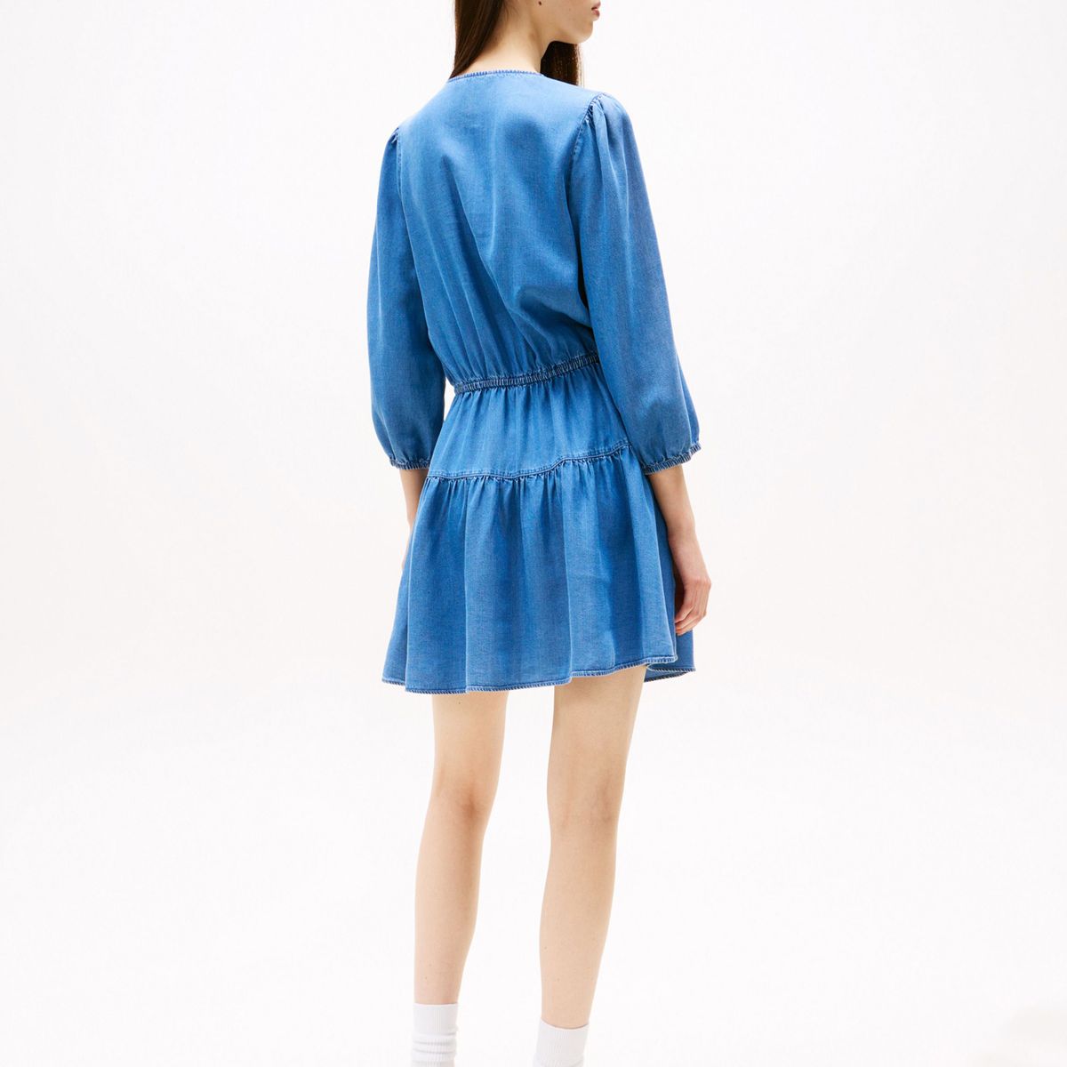 TOMMY HILFIGER - Vestido azul corto de chambray Tommy Jeans