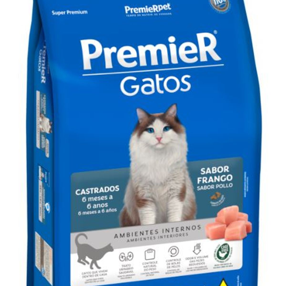 GOLDEN - Alimento Premier Gato Castrado 6M a 6A Pollo 1500g