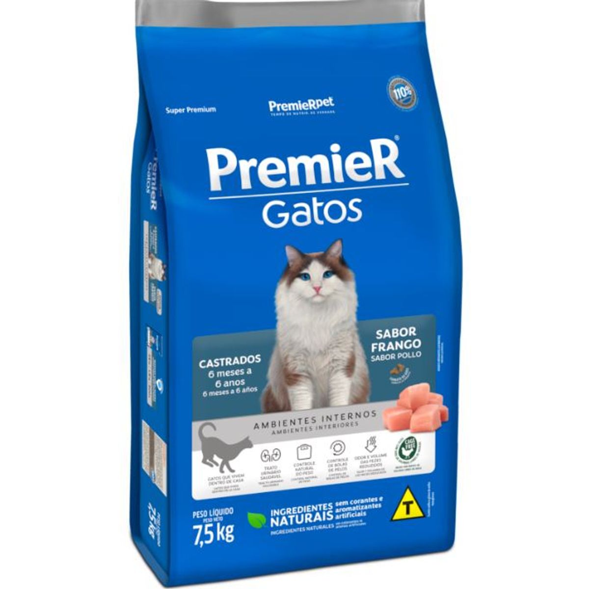 GOLDEN - Alimento Premier Gato Castrado 6M a 6A Pollo 1500g