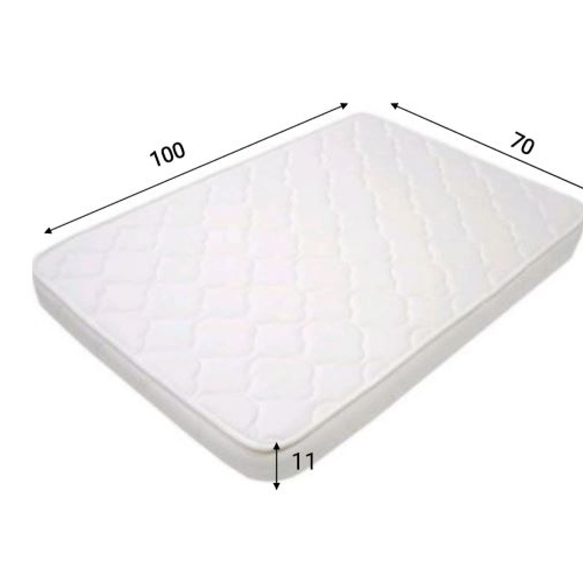 GENERICO - Colchon Colchoneta ParaBebe 100x70x11 Tela Jaguar Antialergi