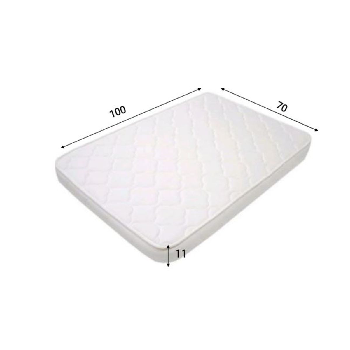 GENERICO - Colchon Colchoneta ParaBebe 100x70x11 Tela Jaguar Antialergi