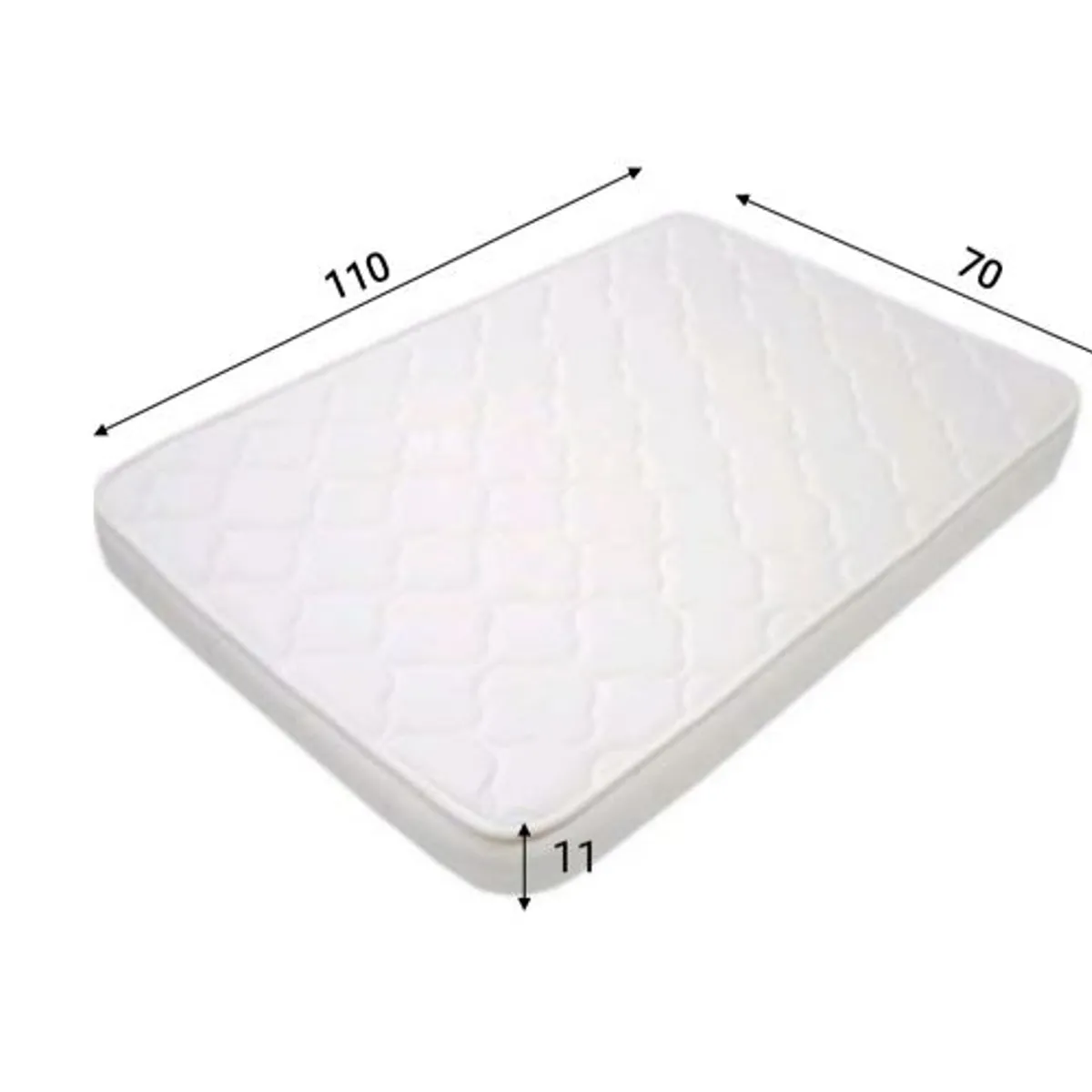 GENERICO - Colchon Colchoneta ParaBebe 110x70x11 Tela Jaguar Antialergi