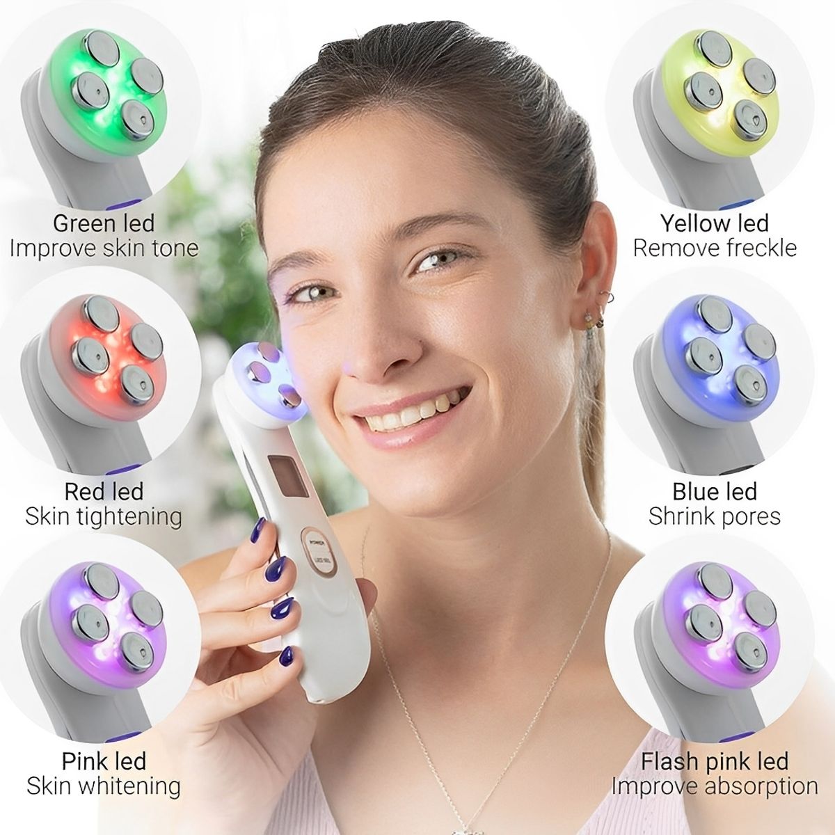 MILOPTS - Masajeador Facial con Radiofrecuencia Rejuvenece y Repara la Piel