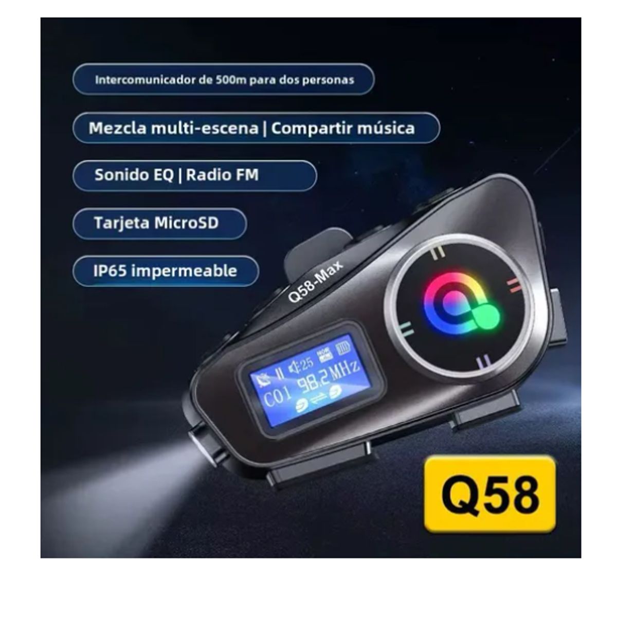 INNOVA - Intercomunicador Para Casco Motociclista Q58 Max Digital