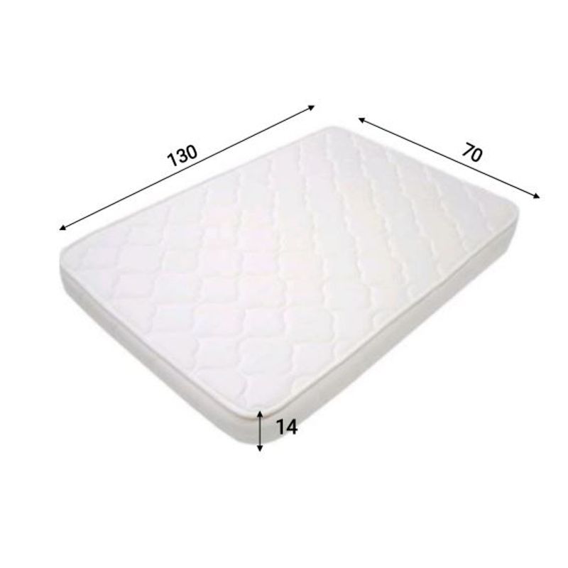 GENERICO - Colchon Colchoneta ParaBebe 130x70x14 Tela Jaguar Antialergi