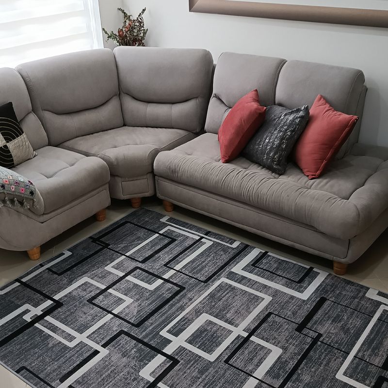 MY HOME STORE - Tapete-Tipo-Persa- geométrico  Gris  Estético