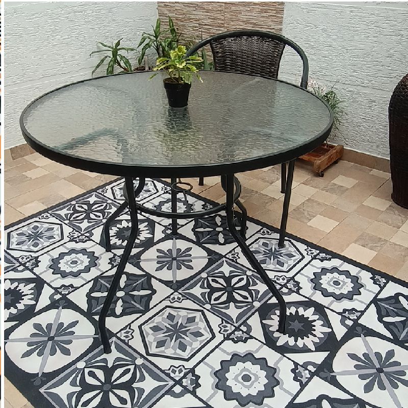 MY HOME STORE - Alfombra de Vinilo Mandala Gris