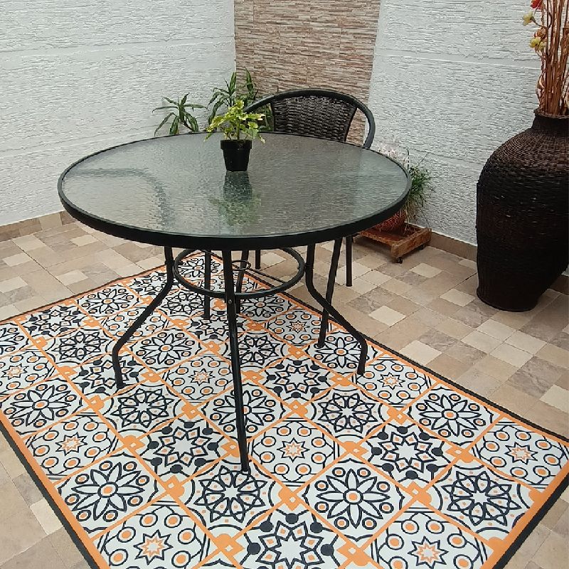 MY HOME STORE - Alfombra de Vinilo Mándala Mostaza