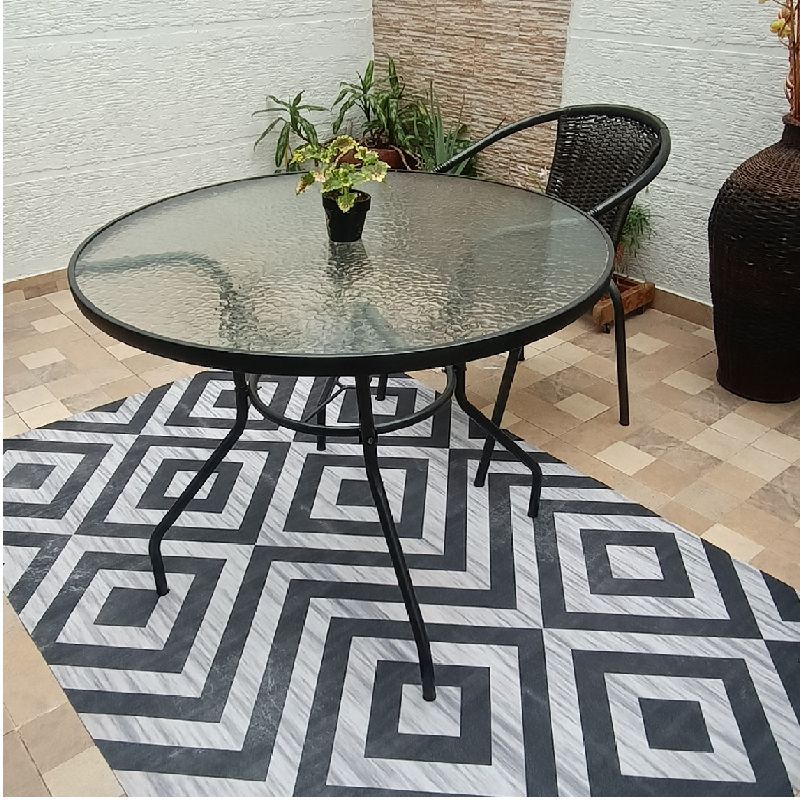 MY HOME STORE - Alfombra de Vinilo Tonal Rombos Gris