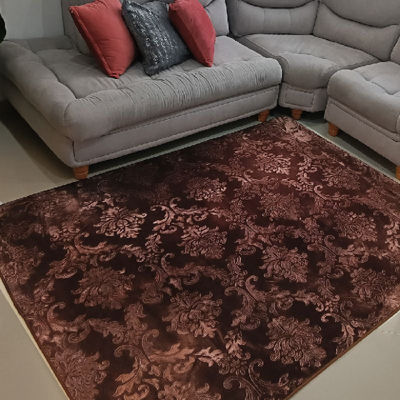 MY HOME STORE - Tapete Piel de Durazno Flores Café  200 X 150MT