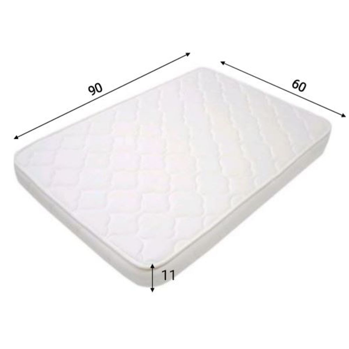 GENERICO - Colchon Colchoneta Para Bebe 90x60x11 forro antifluido