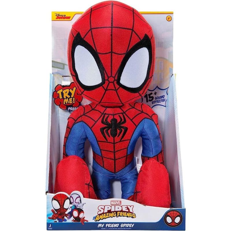 DISNEY - Muñeco Peluche Acción Spiderman Cara Reveladora Con sonidos